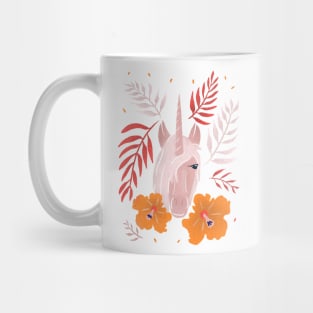 Unicorn with Hibiscus Flowers Mug